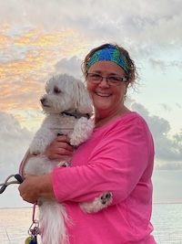 Yvette holding her dog