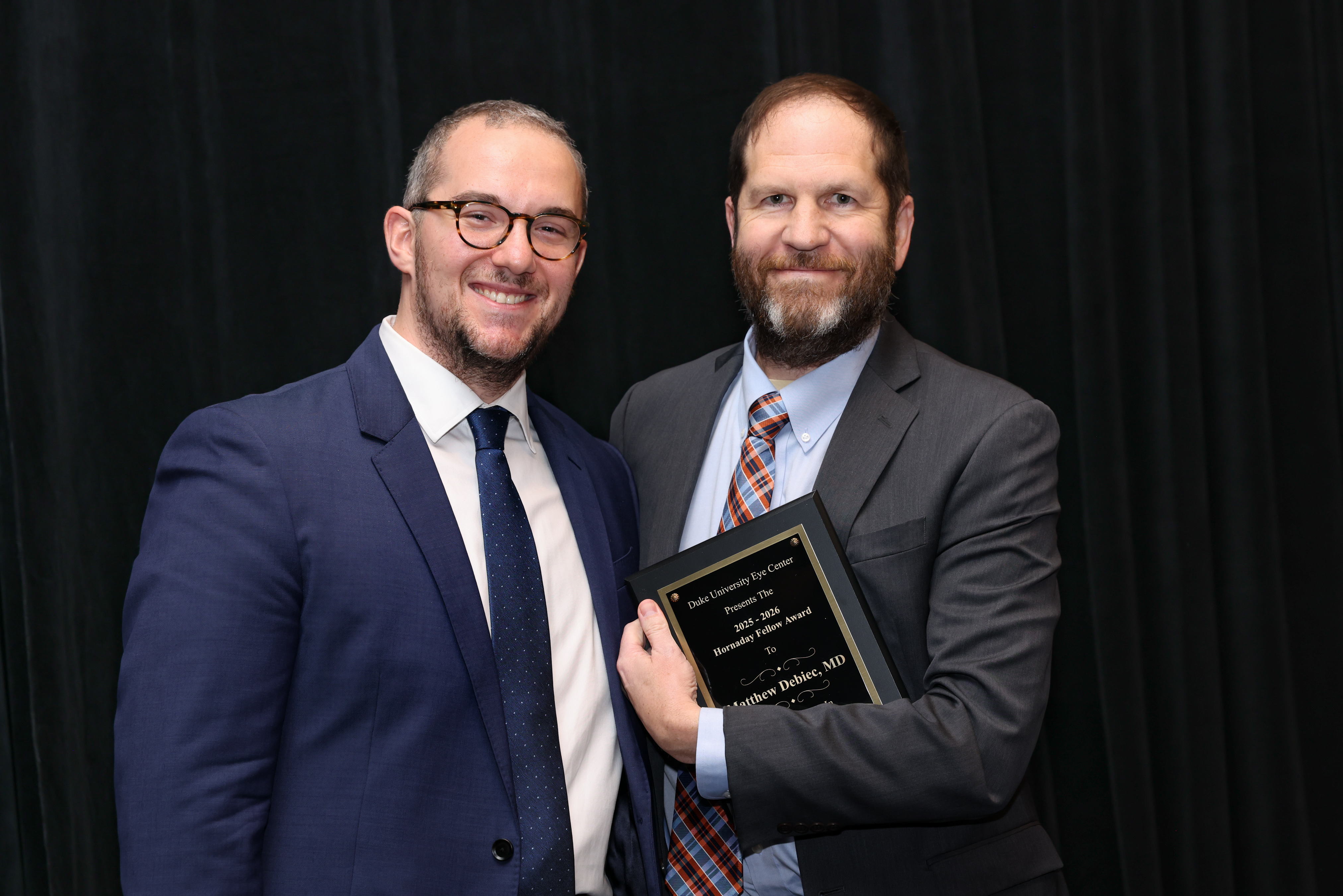 Fellow receiving Hornaday fellow award