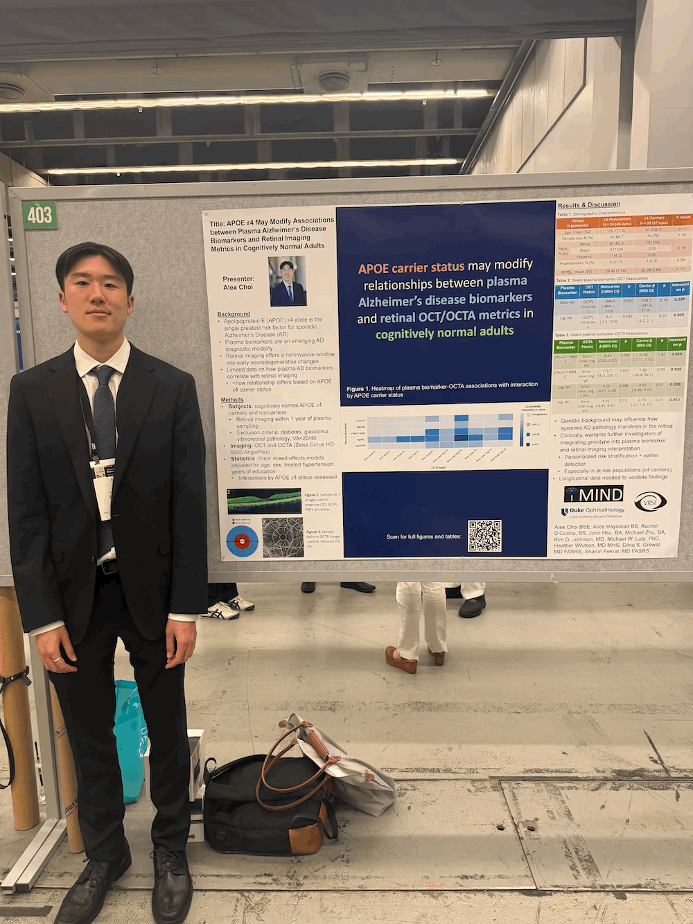 Med student with poster