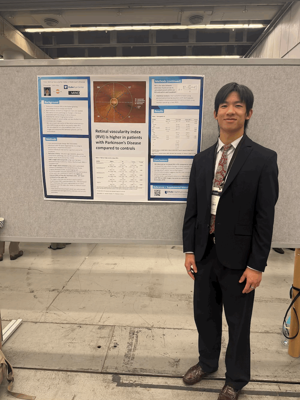 Med student with poster
