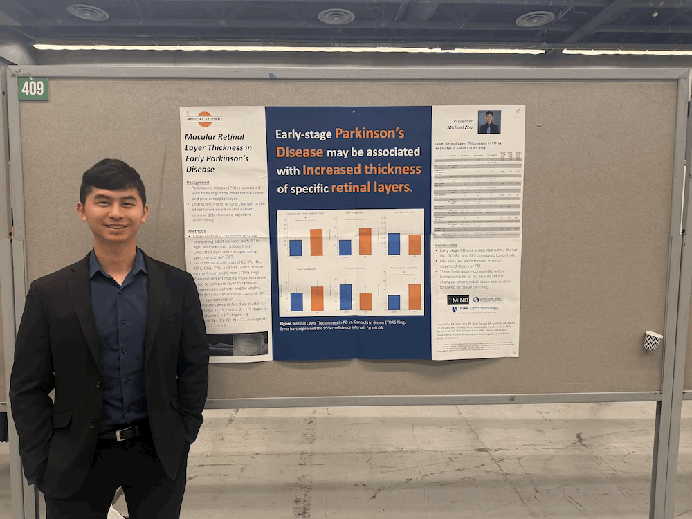 Med student with poster