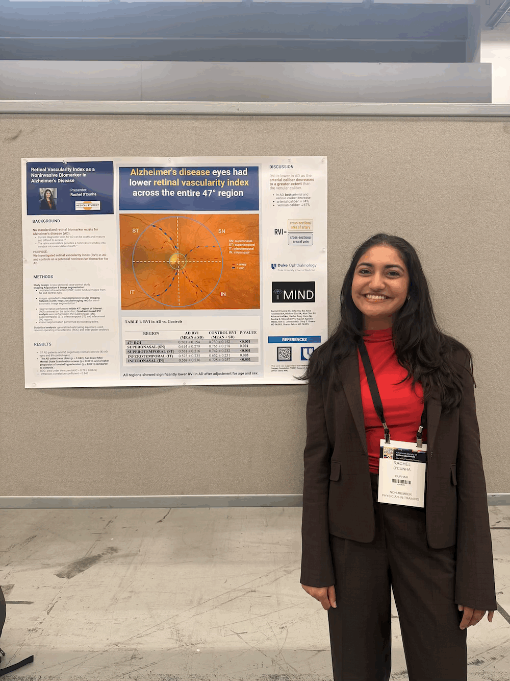 Med student with poster