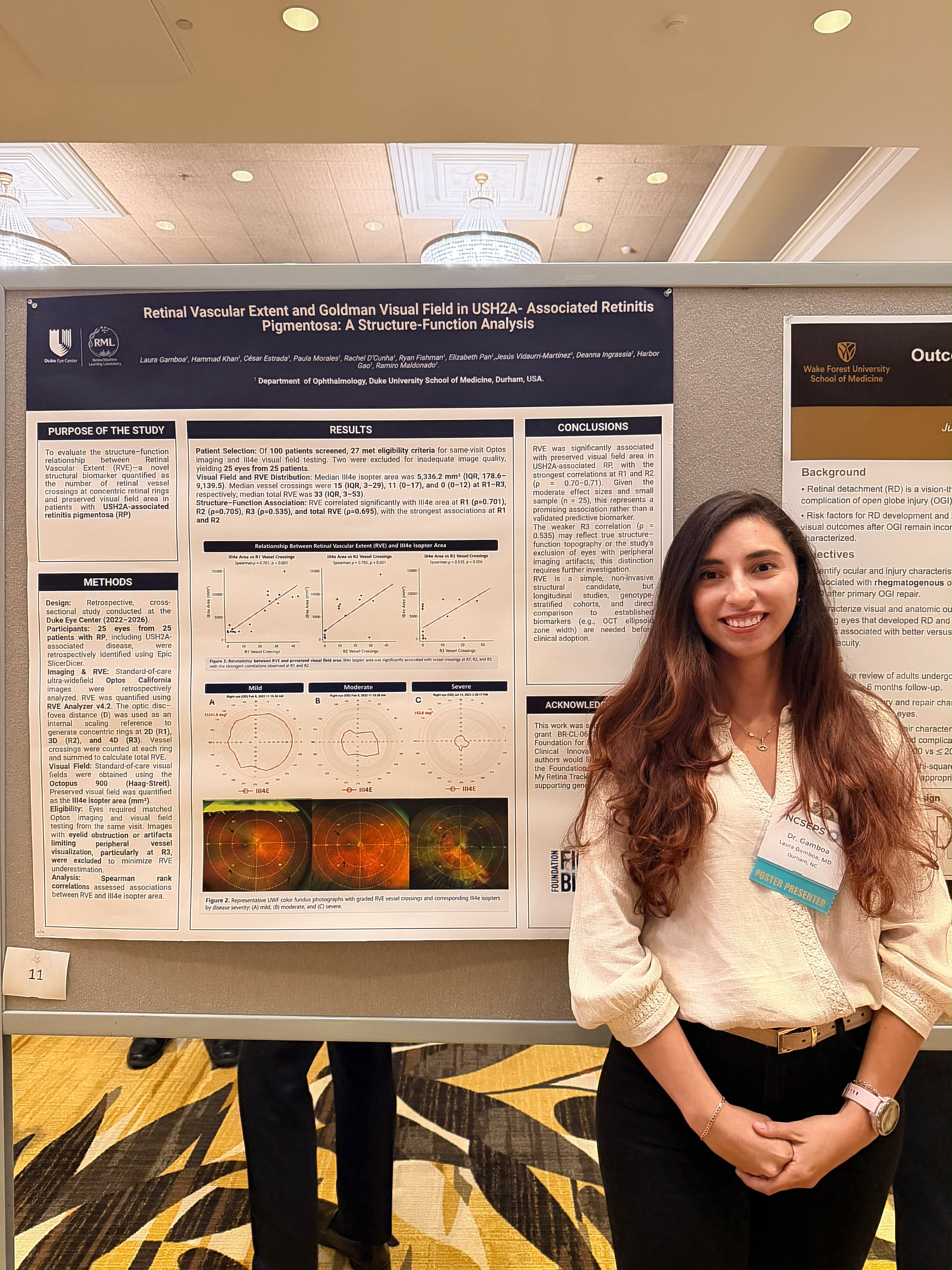 student iwth poster