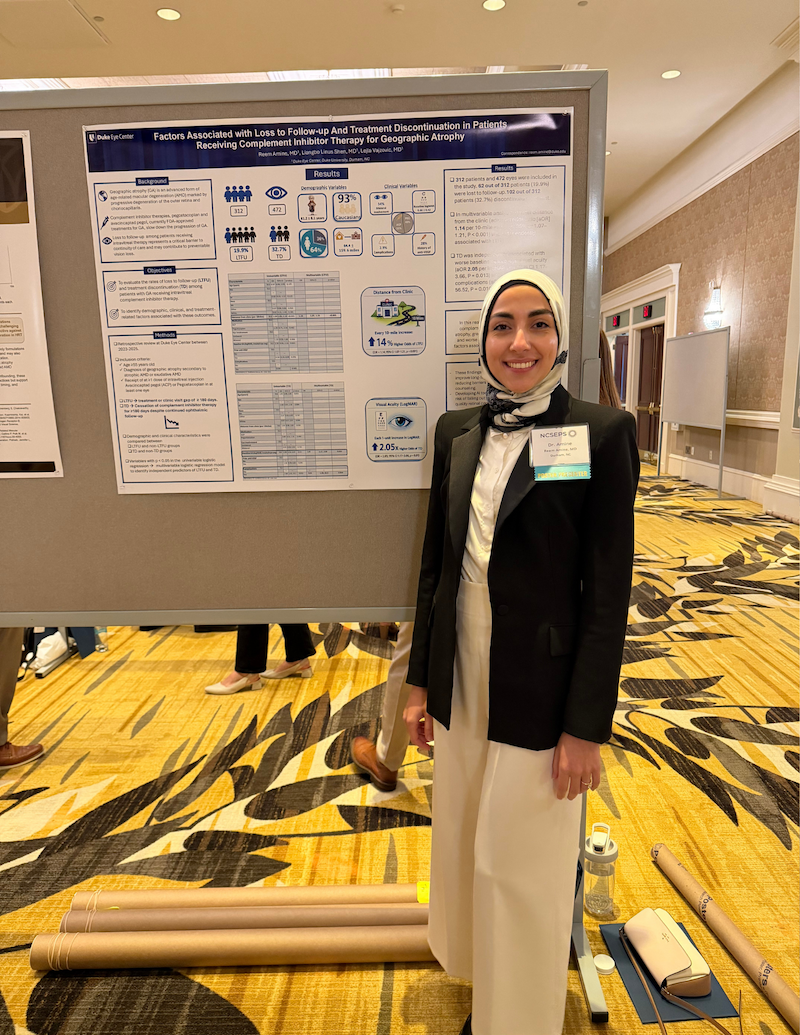 Student with poster