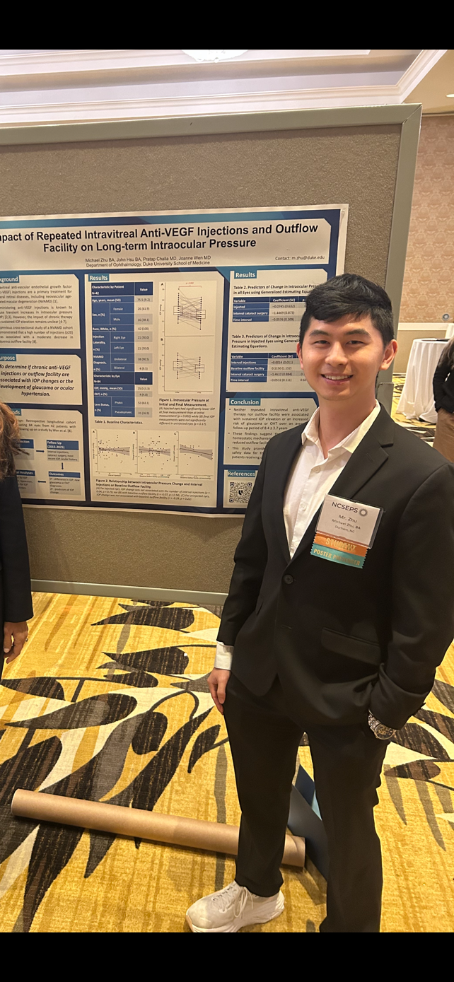 Student with poster