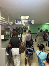 Patients waiting at the busy eye clinic at Georgetown Public Hospital