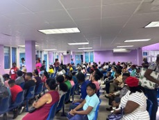 many patients waiting to be seen at the eye clinic