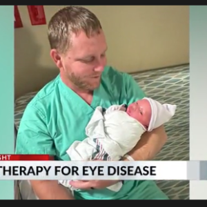 Duke patient Tyler Wilfong and new baby 